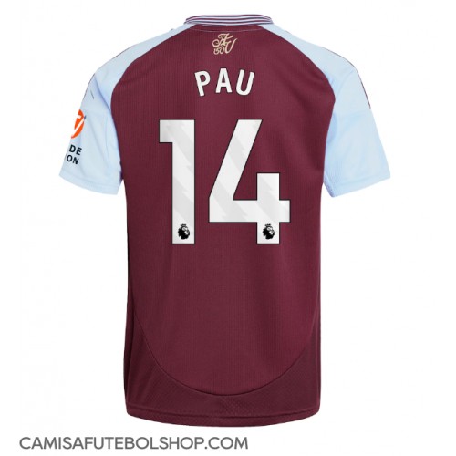 Camisa de time de futebol Aston Villa Pau Torres #14 Replicas 1º Equipamento 2024-25 Manga Curta